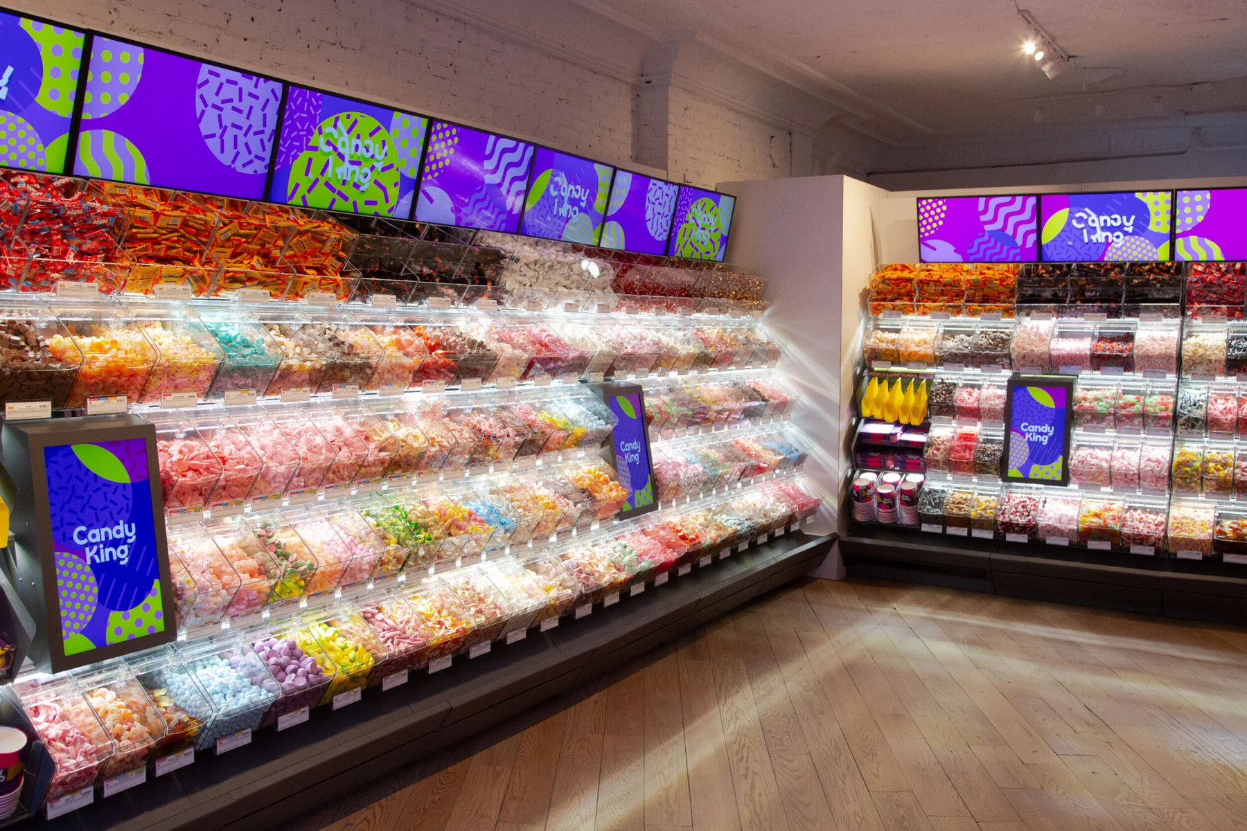 The long candy wall inside CandyKing’s completed store at 306 Bleecker Street, New York
